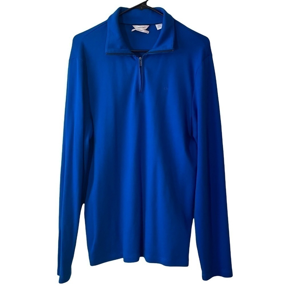 Calvin Klein Blue Quarter Zip Sweater‎ Men's Medium Cotton NWOT
